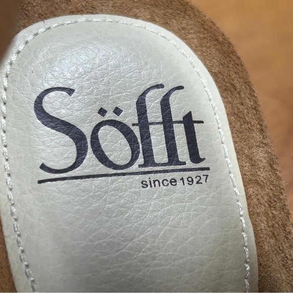 Sofft Vanita Womens Size 9.5M Taupe Gold Leather Slingback Wedge Sandals - Picture 5 of 9